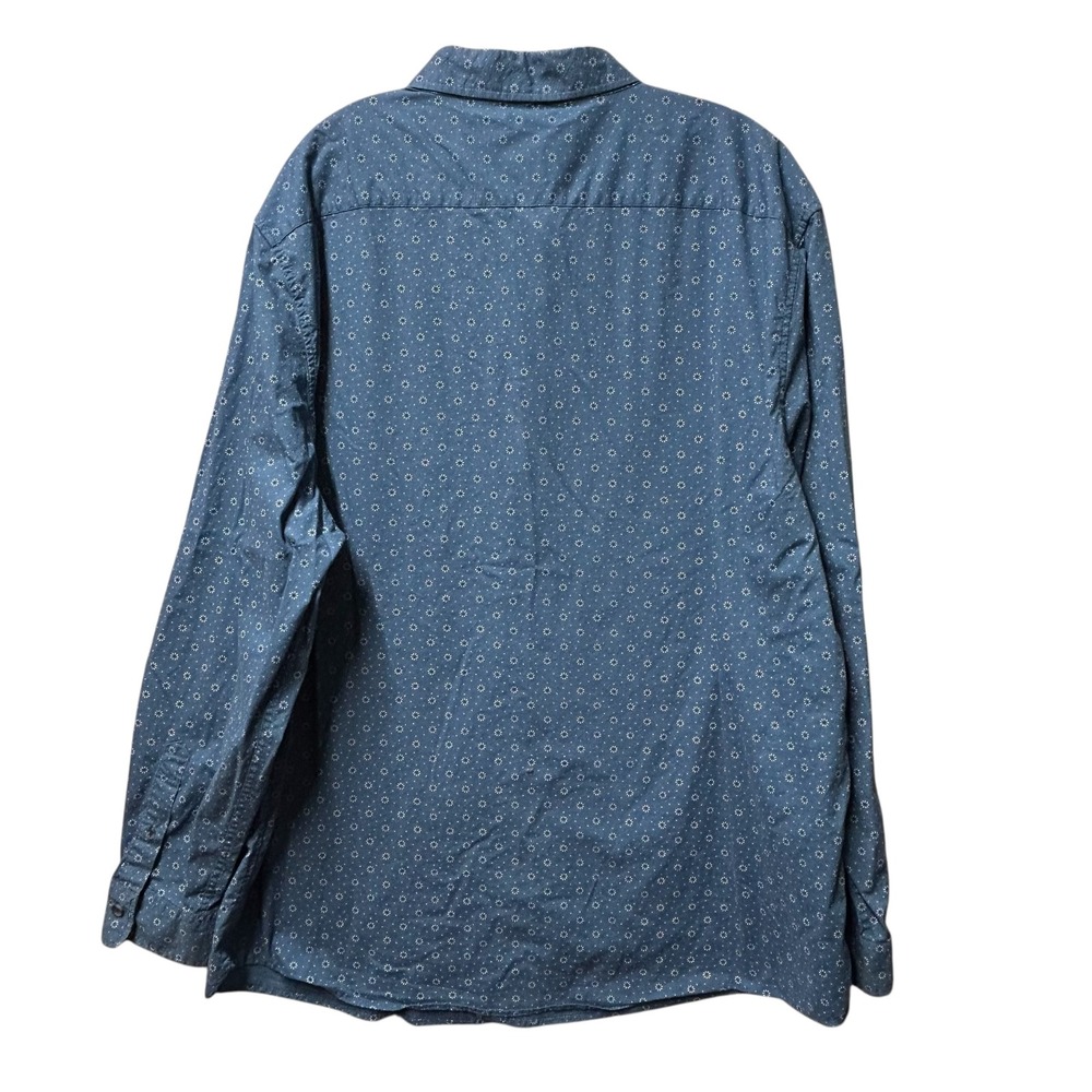 Lee Men's XXL Blue Floral Print Long Sleeve Button Down Regular Fit Shirt - Picture 6 of 9